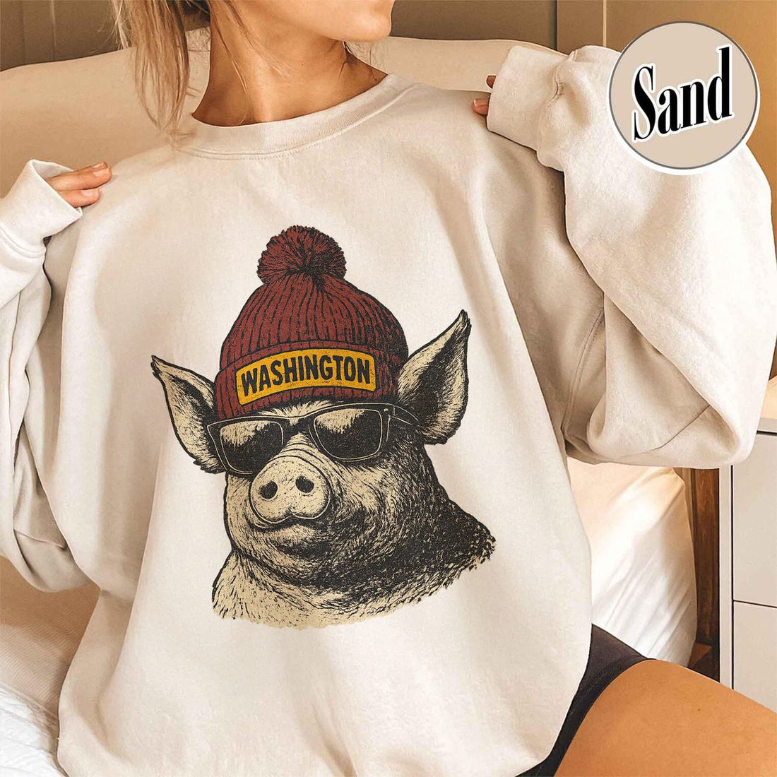 Unisex Washington football vintage crewneck sweatshirt for men and women