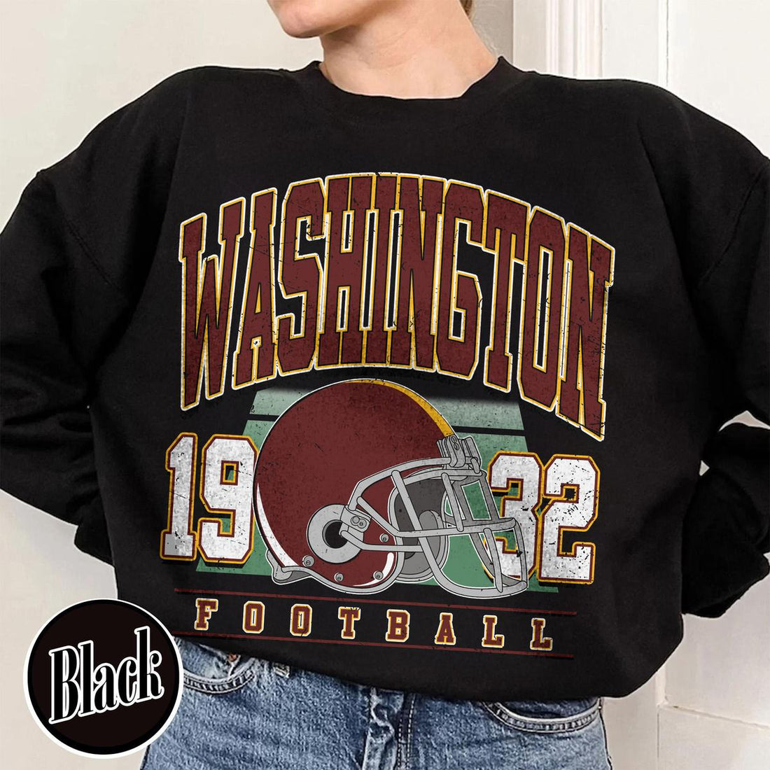 Unisex Washington football vintage crewneck sweatshirt for men and women
