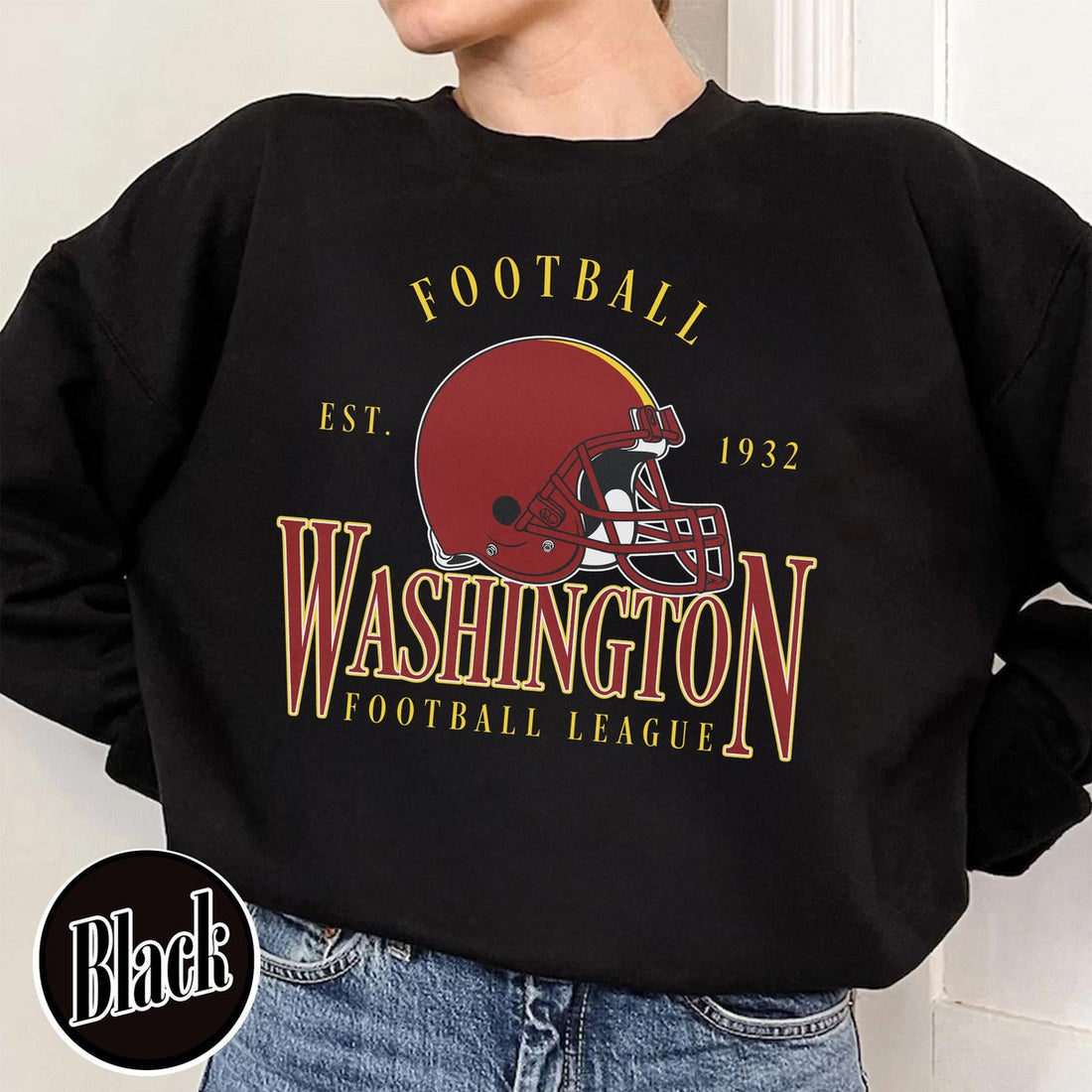Unisex Washington football vintage crewneck sweatshirt for men and women