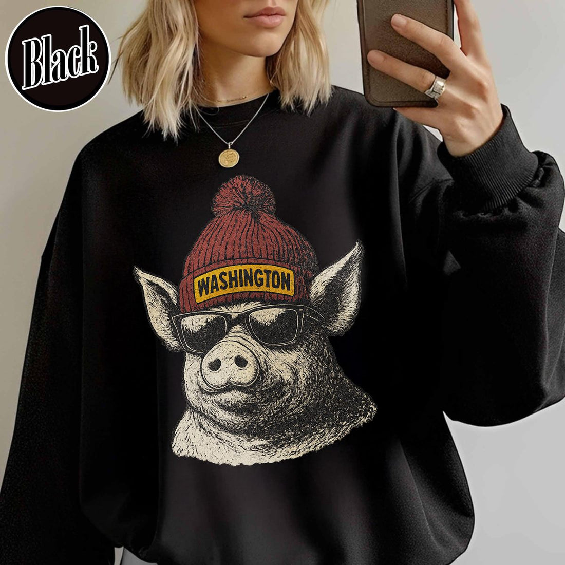 Unisex Washington football vintage crewneck sweatshirt for men and women