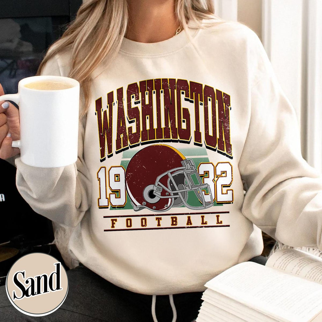 Unisex Washington football vintage crewneck sweatshirt for men and women