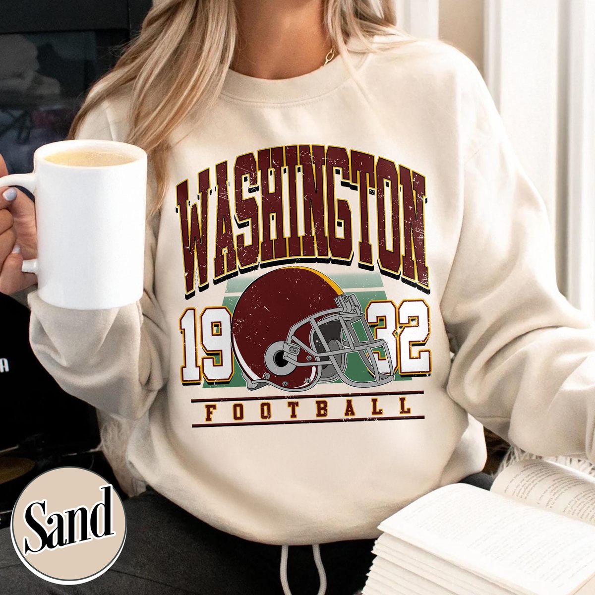 Unisex Washington football vintage crewneck sweatshirt for men and women