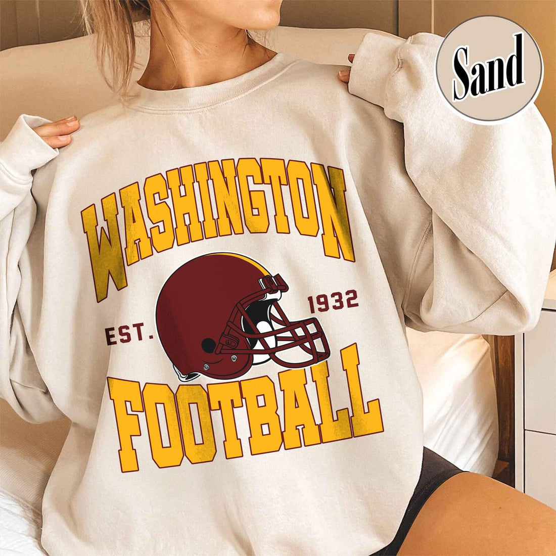 Unisex Washington football vintage crewneck sweatshirt for men and women