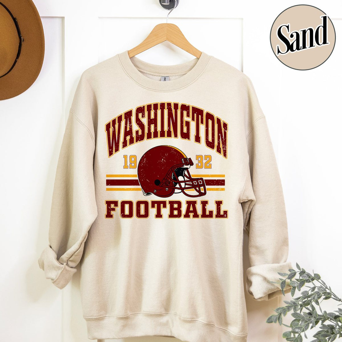 Unisex Washington football vintage crewneck sweatshirt for men and women