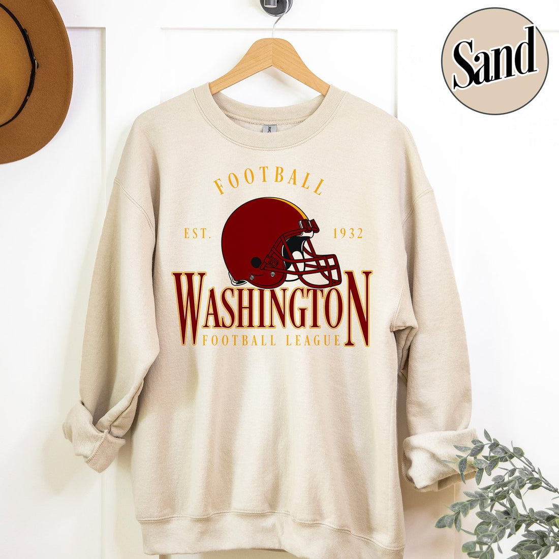 Unisex Washington football vintage crewneck sweatshirt for men and women