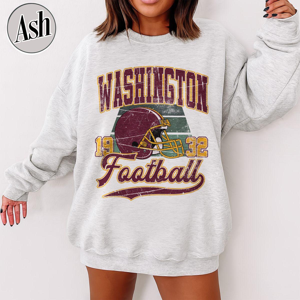 Unisex Washington football vintage crewneck sweatshirt for men and women