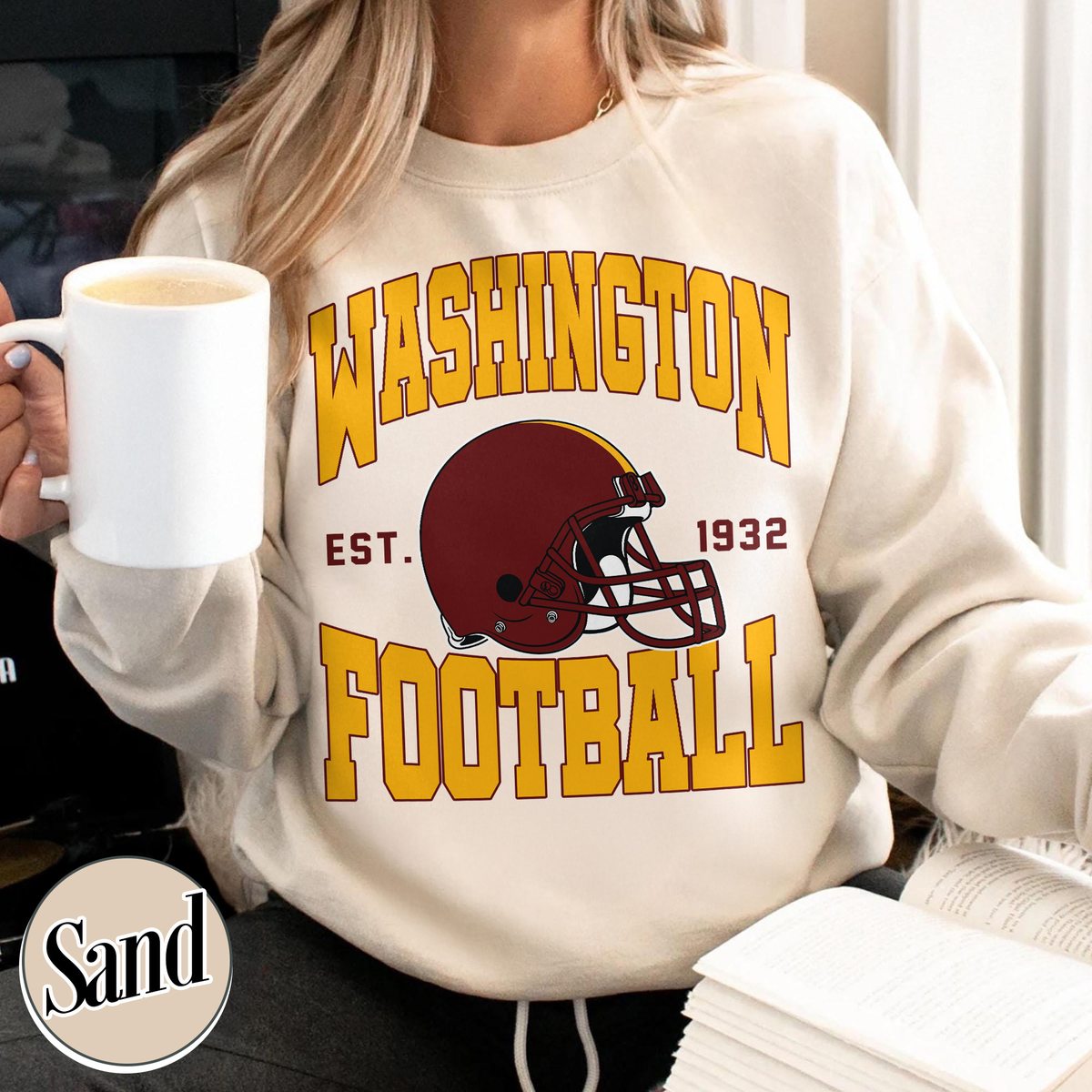Unisex Washington football vintage crewneck sweatshirt for men and women