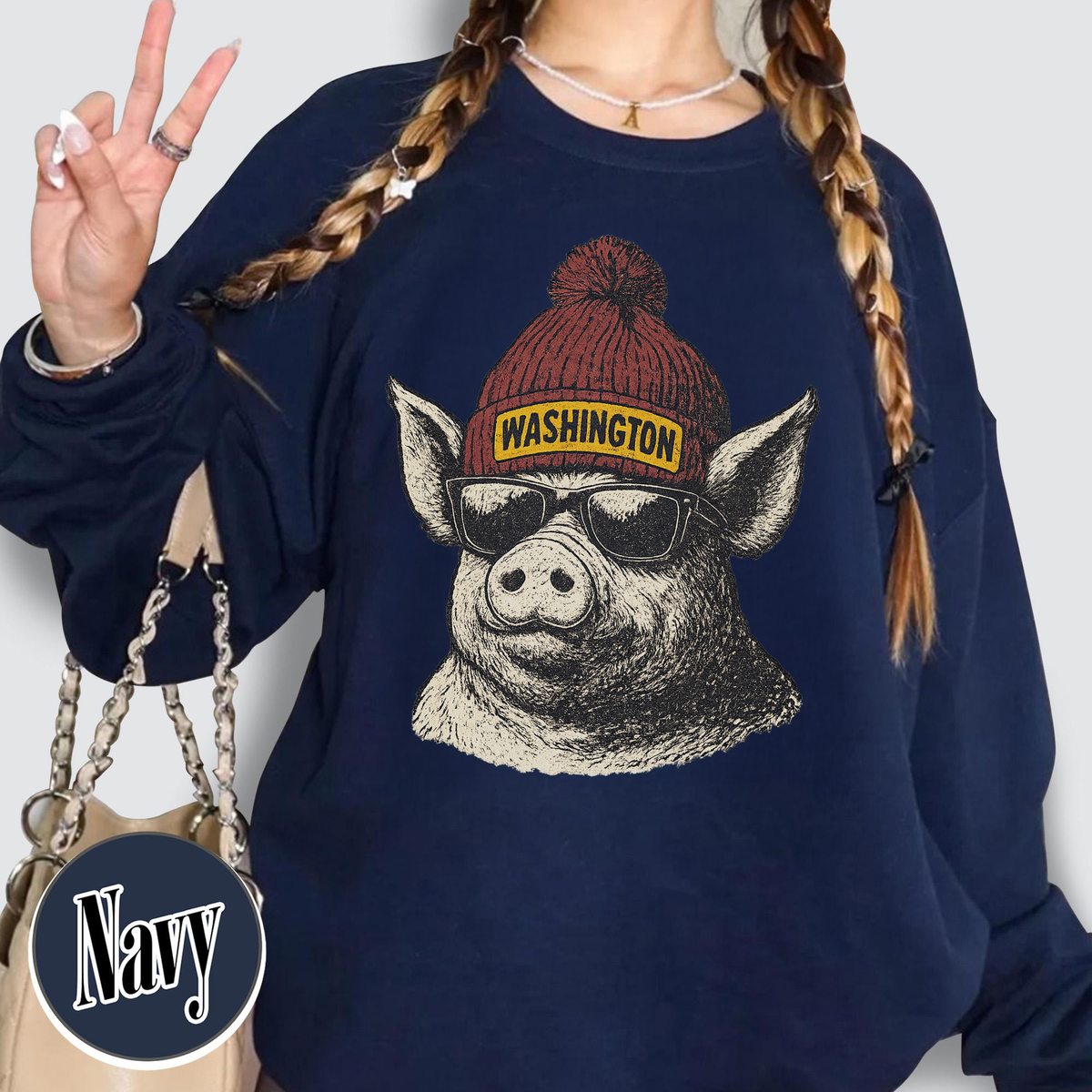 Unisex Washington football vintage crewneck sweatshirt for men and women