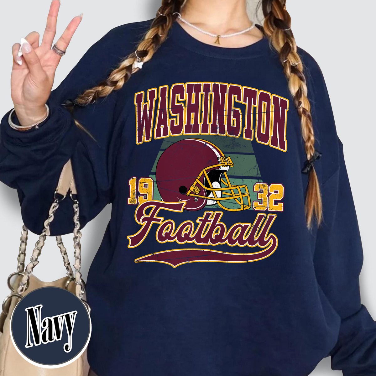 Unisex Washington football vintage crewneck sweatshirt for men and women