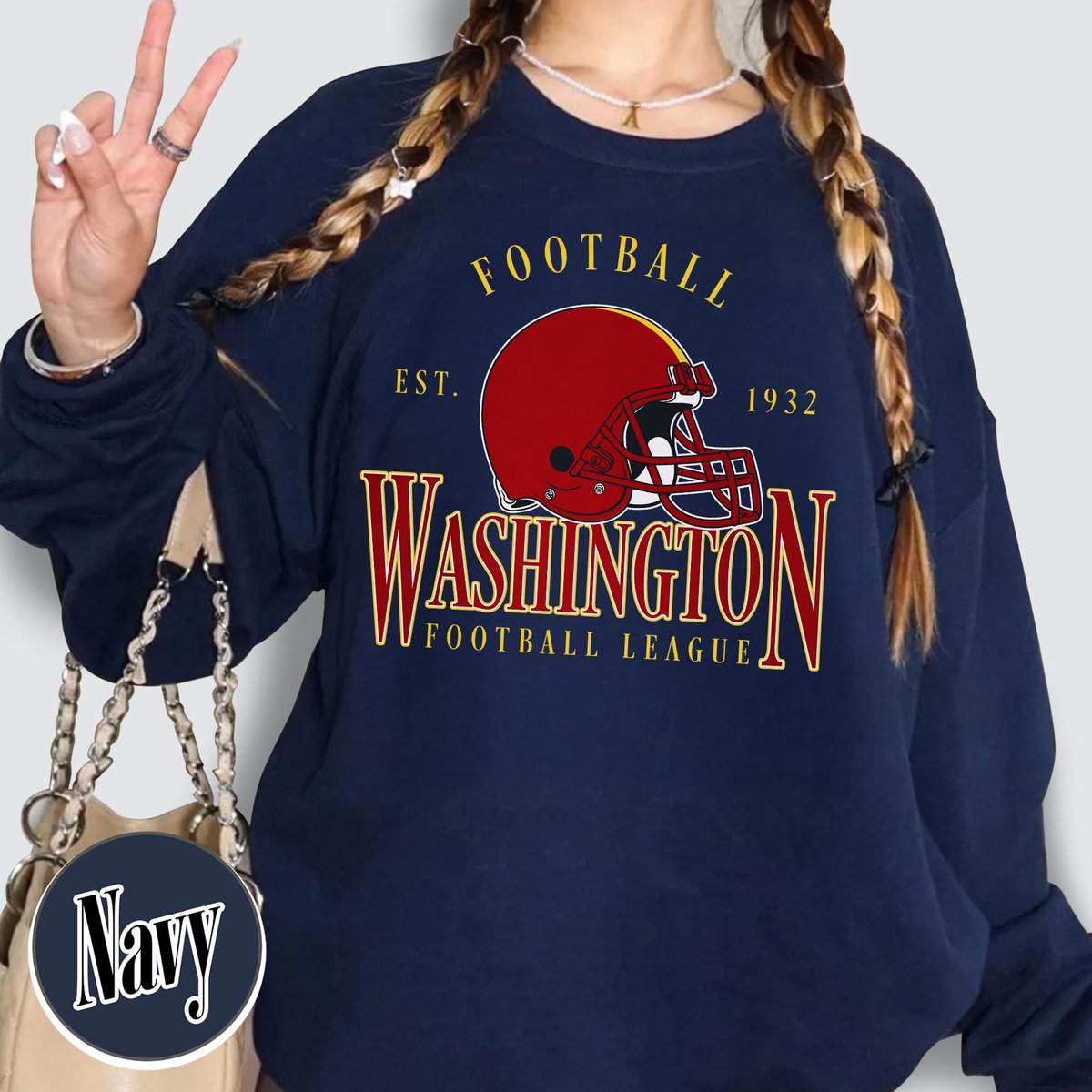 Unisex Washington football vintage crewneck sweatshirt for men and women