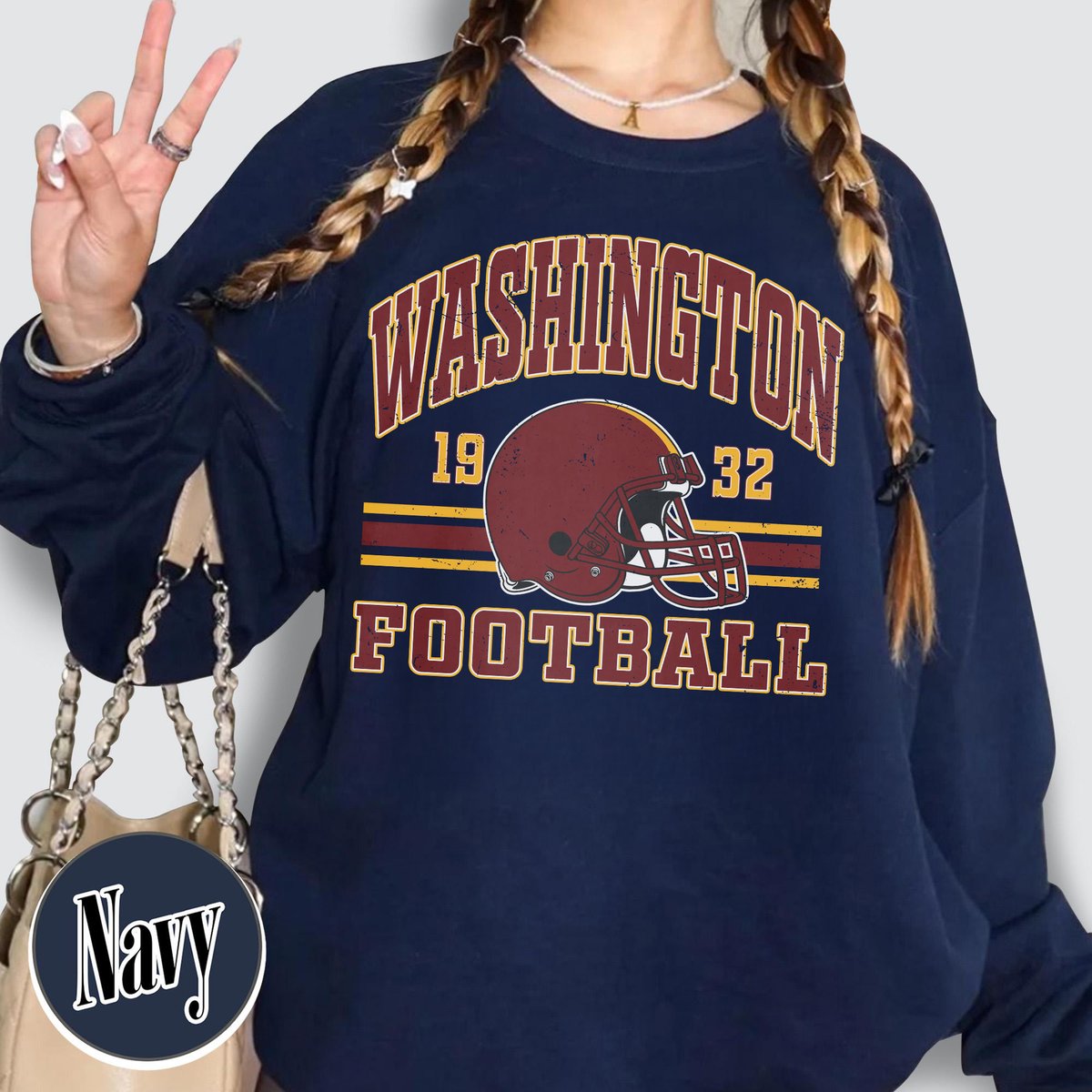 Unisex Washington football vintage crewneck sweatshirt for men and women