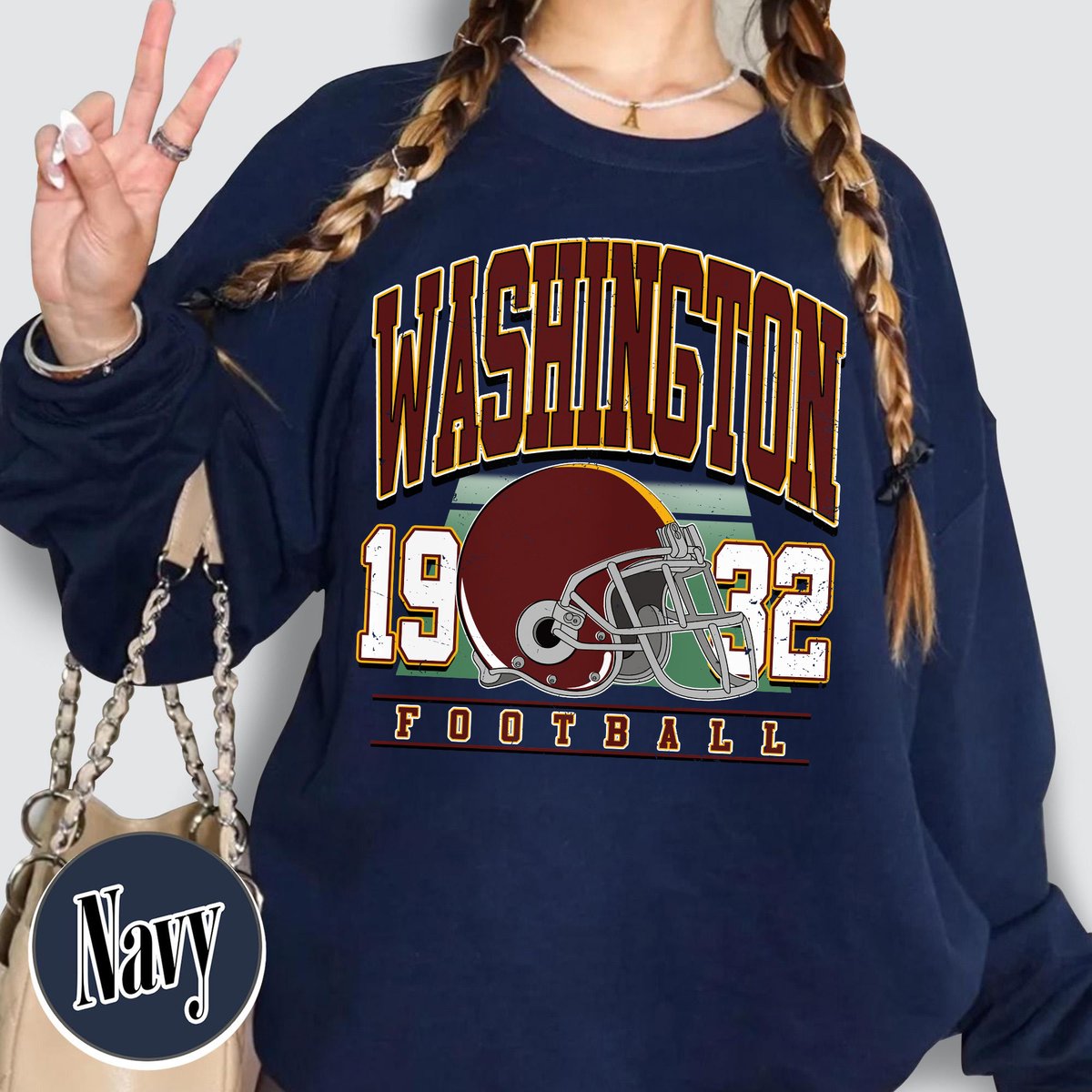 Unisex Washington football vintage crewneck sweatshirt for men and women