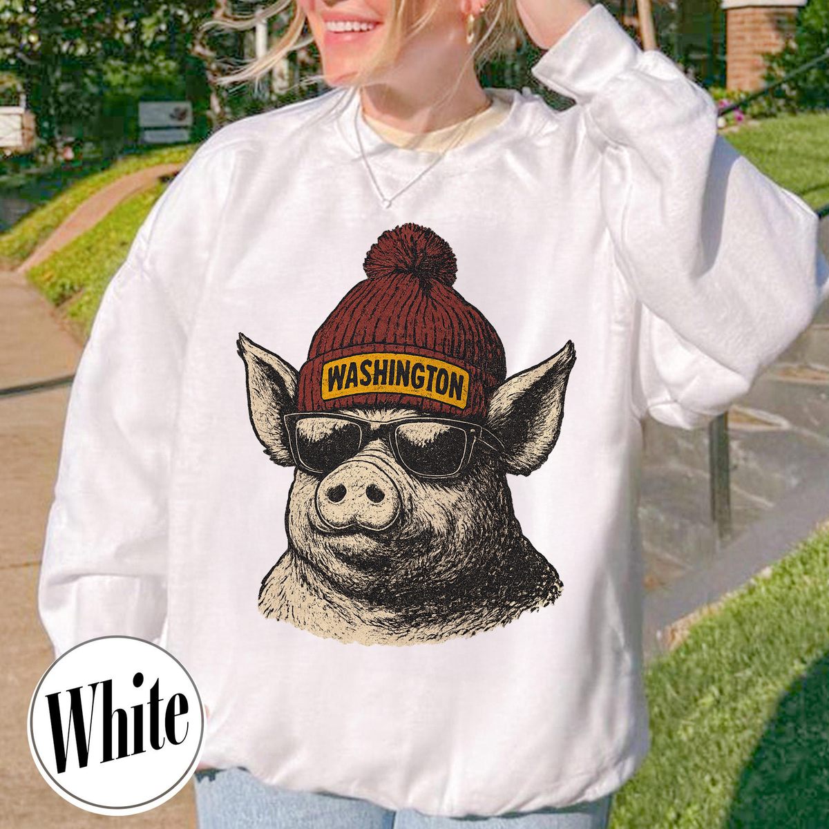 Unisex Washington football vintage crewneck sweatshirt for men and women