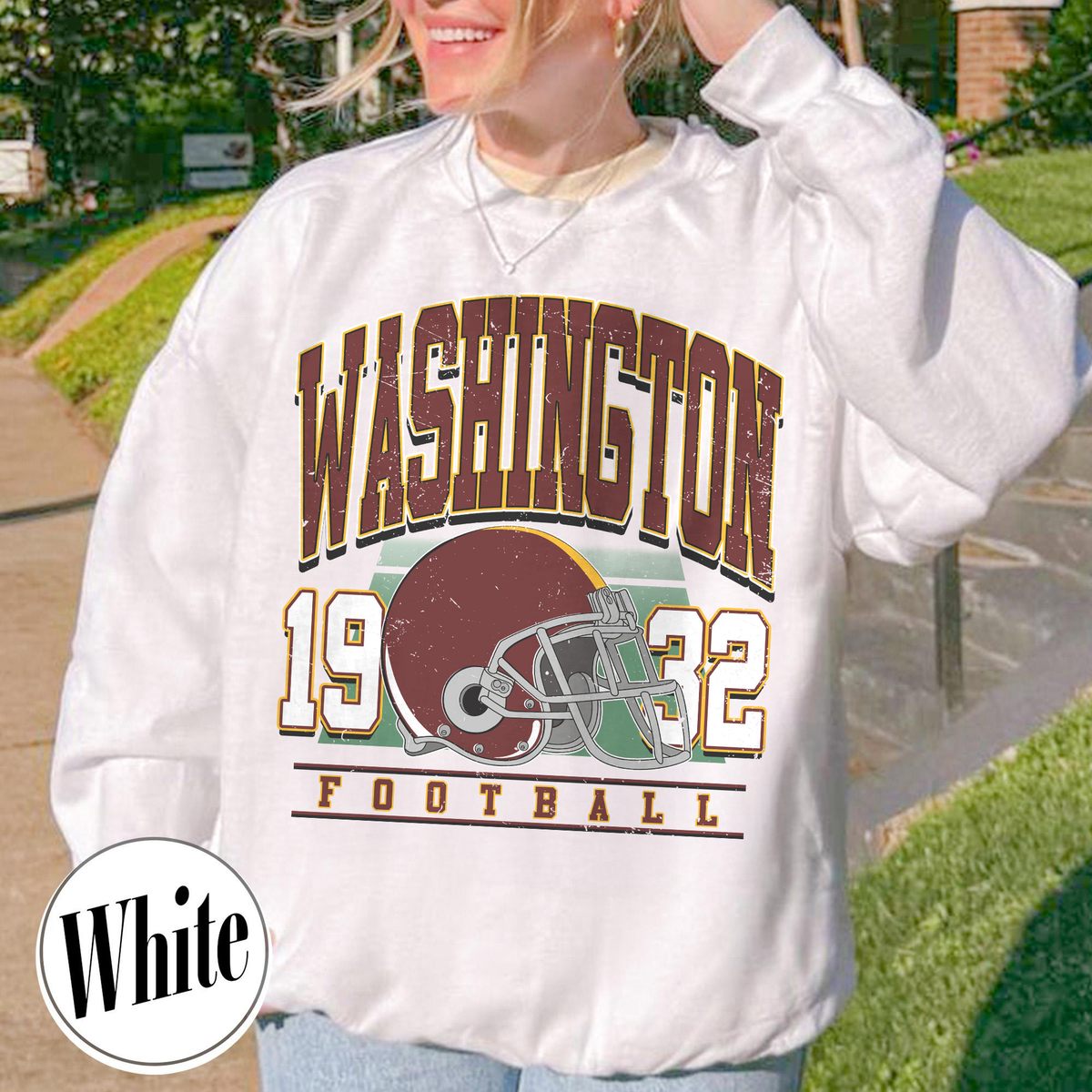 Unisex Washington football vintage crewneck sweatshirt for men and women