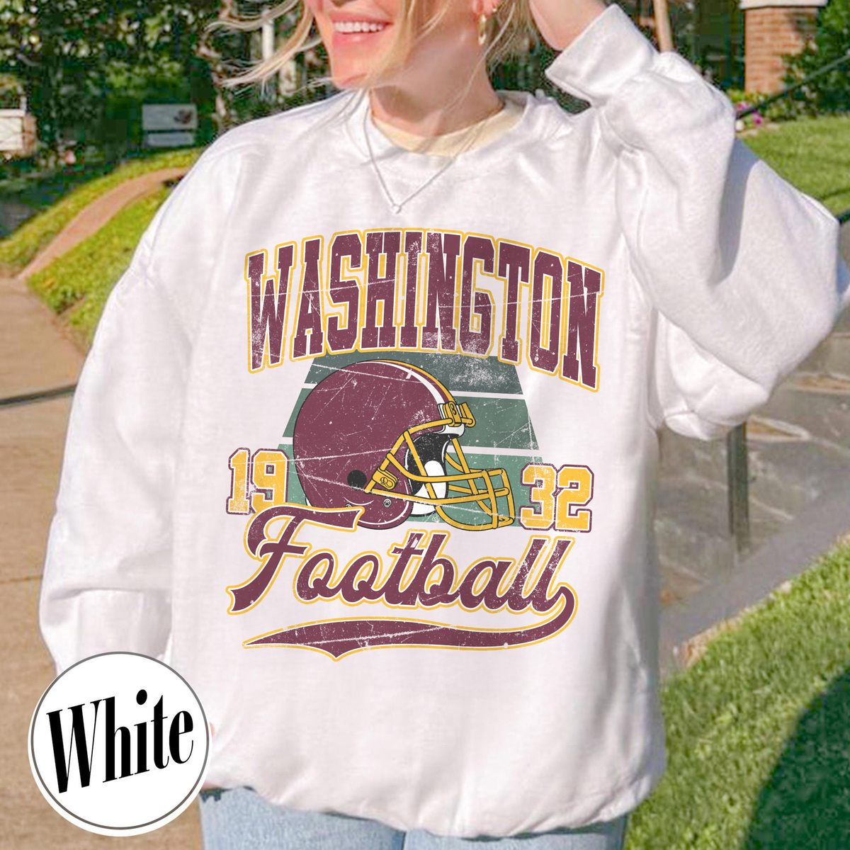 Unisex Washington football vintage crewneck sweatshirt for men and women