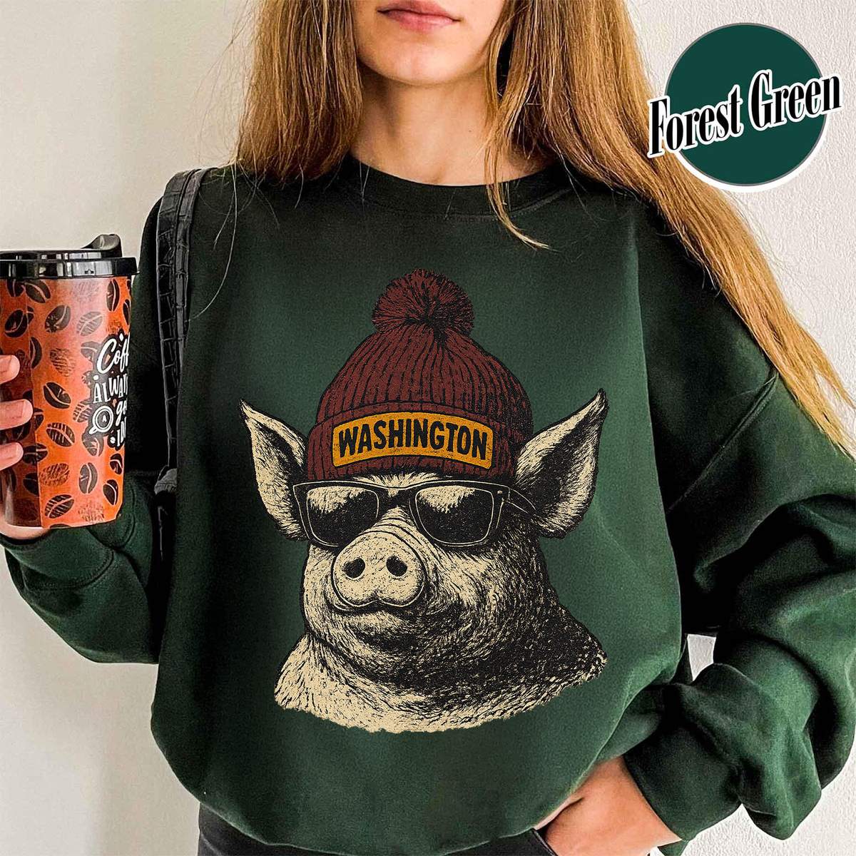 Unisex Washington football vintage crewneck sweatshirt for men and women