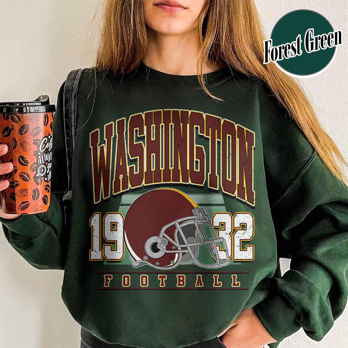 Unisex Washington football vintage crewneck sweatshirt for men and women