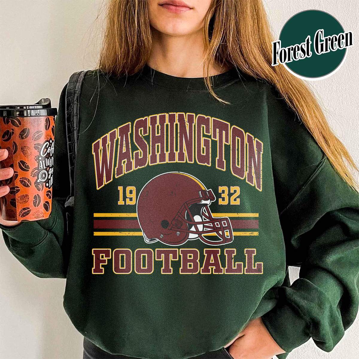 Unisex Washington football vintage crewneck sweatshirt for men and women