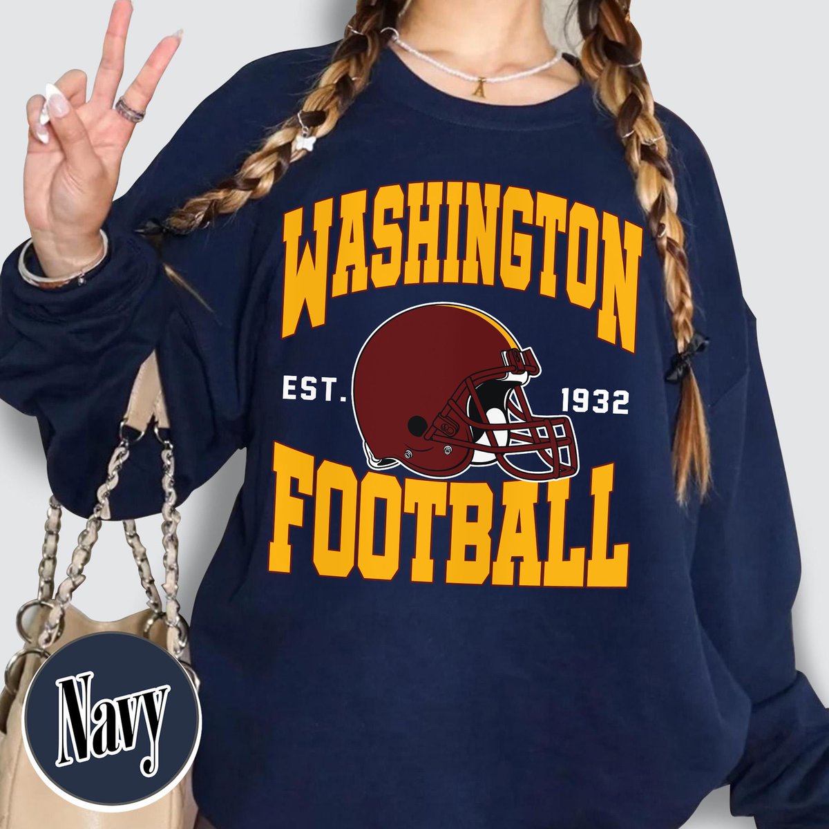 Unisex Washington football vintage crewneck sweatshirt for men and women