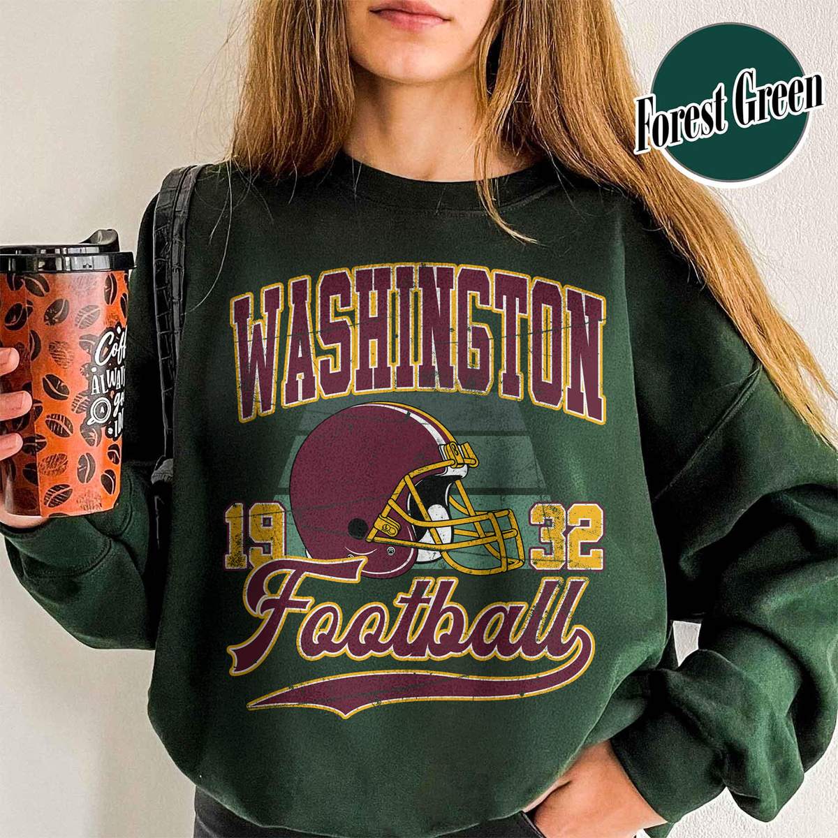 Unisex Washington football vintage crewneck sweatshirt for men and women