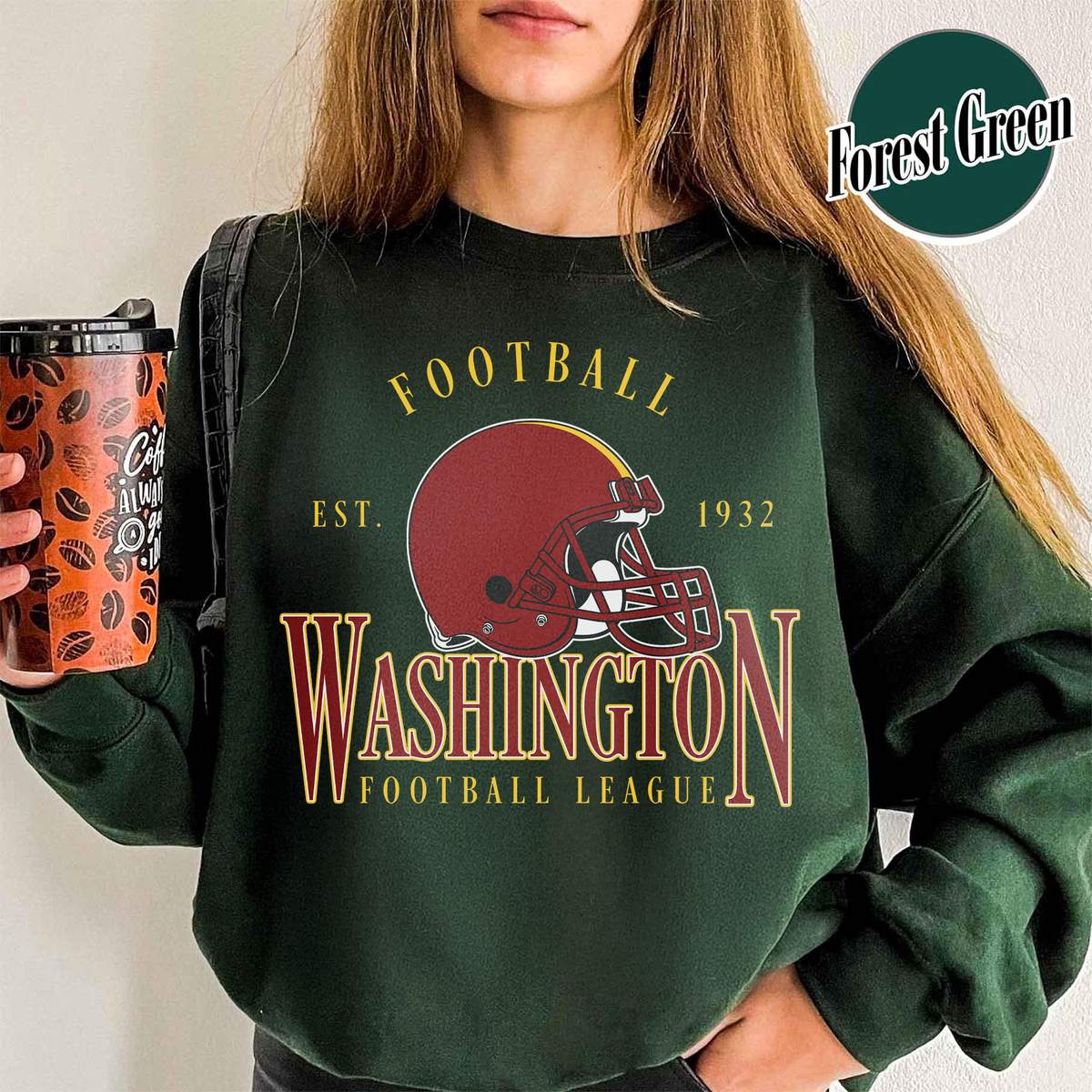 Unisex Washington football vintage crewneck sweatshirt for men and women