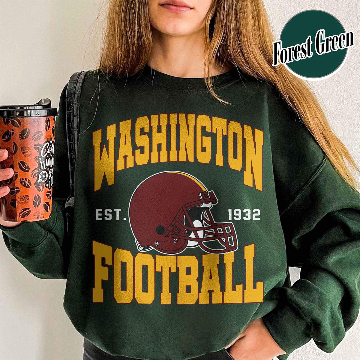 Unisex Washington football vintage crewneck sweatshirt for men and women