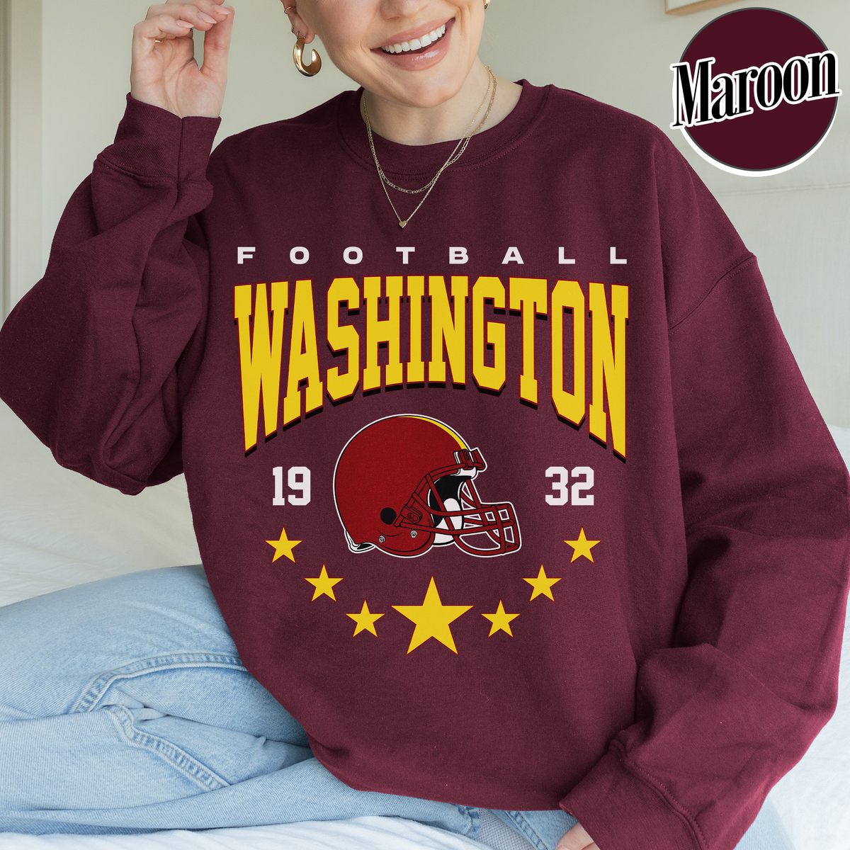 Unisex Washington football vintage crewneck sweatshirt for men and women