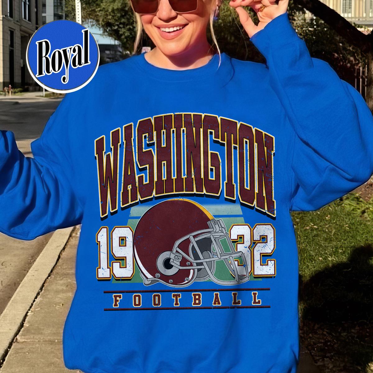 Unisex Washington football vintage crewneck sweatshirt for men and women