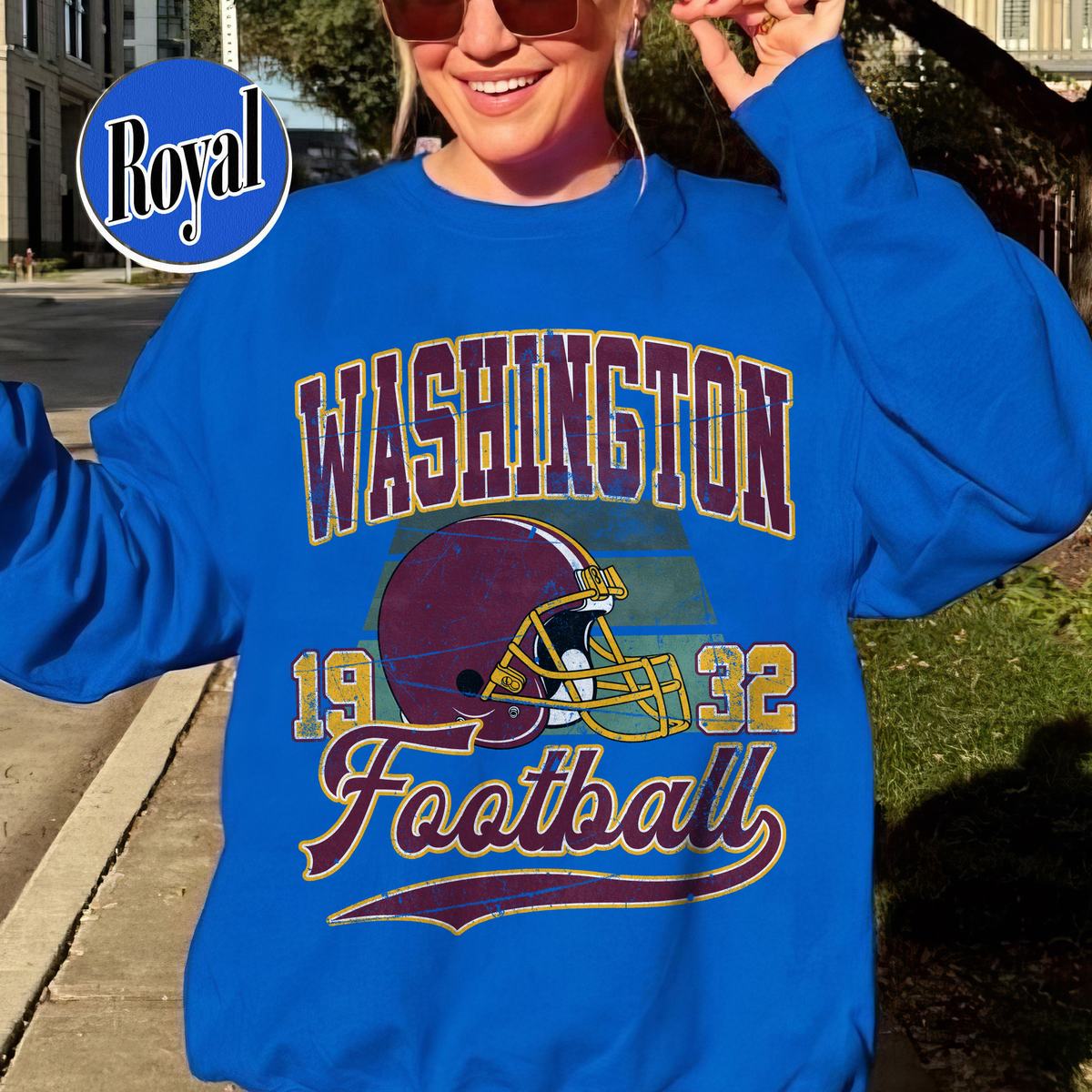 Unisex Washington football vintage crewneck sweatshirt for men and women