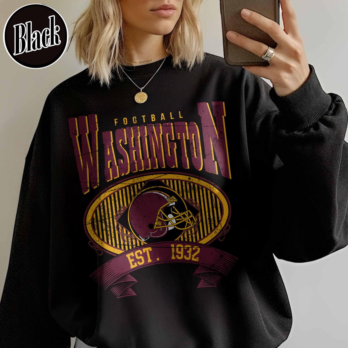 Unisex Washington football vintage crewneck sweatshirt for men and women