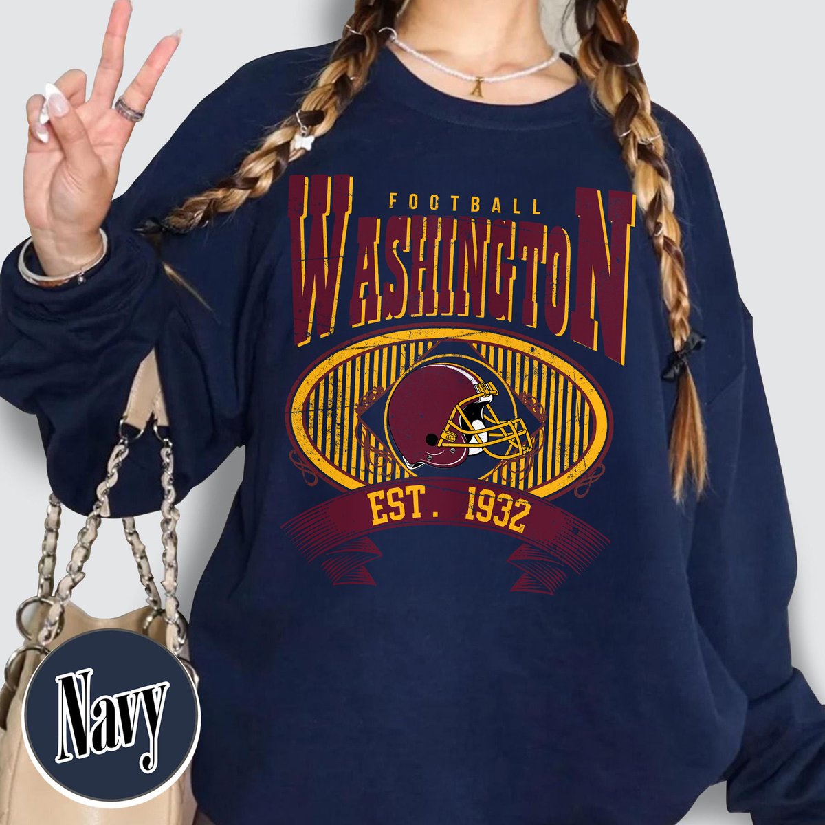 Unisex Washington football vintage crewneck sweatshirt for men and women