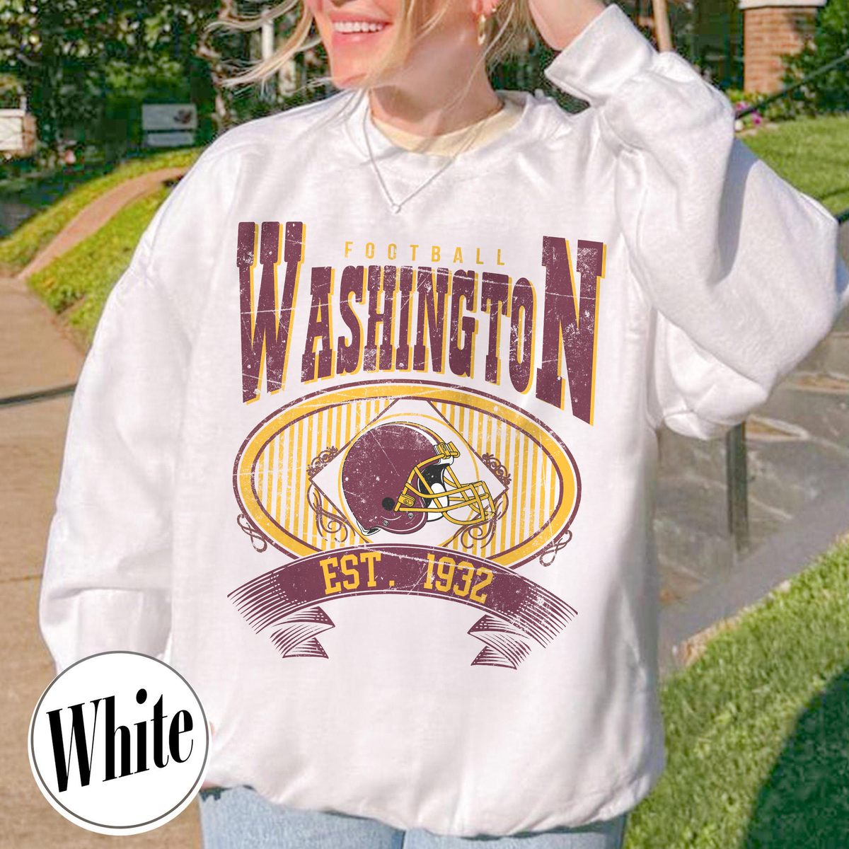Unisex Washington football vintage crewneck sweatshirt for men and women