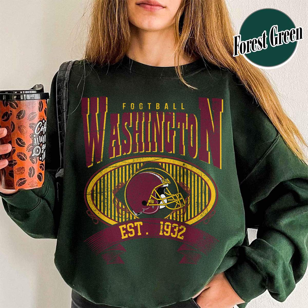 Unisex Washington football vintage crewneck sweatshirt for men and women